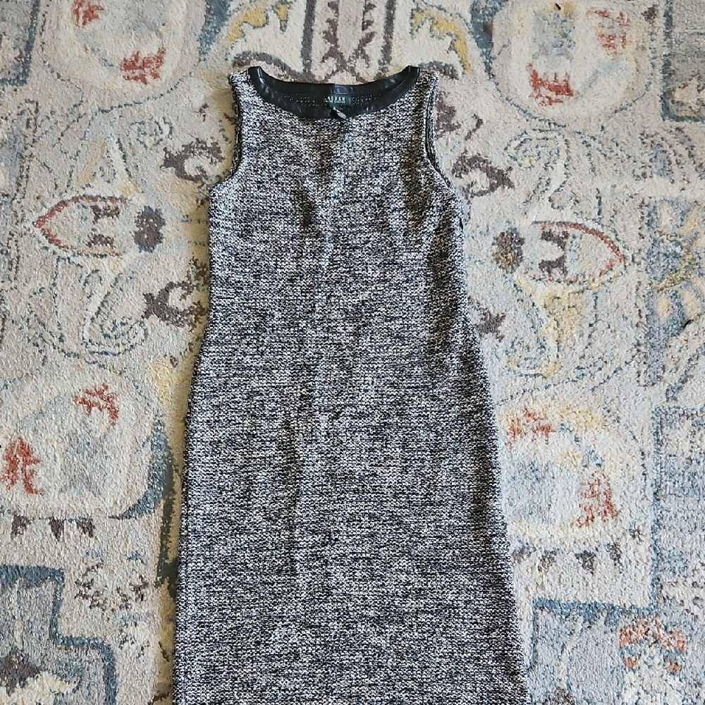 Lauren Ralph Lauren Black and White Tweed Midi Dress
